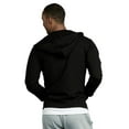 thumbnail image 3 of COUVER Men's Active Casual 100% Cotton Terry Zipper Hoodie, Black L, 1 Count, 1 Pack, 3 of 4