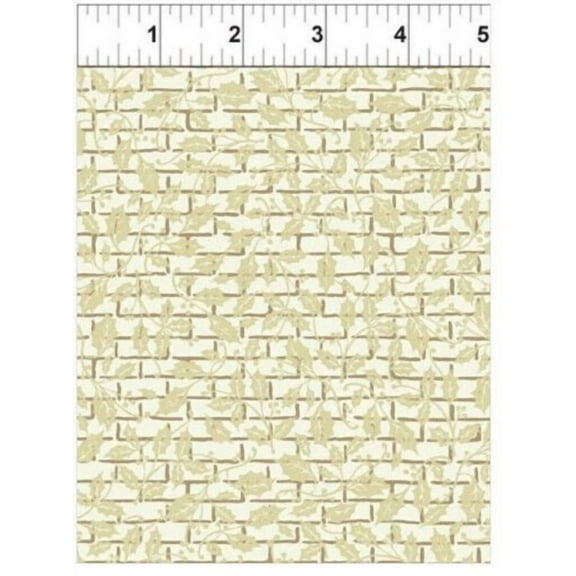 Cream Tonal Grid - Winter Twist by Jason Yenter - cream cotton fabric by In T...