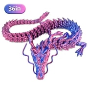 3D Printed Dragon, Cool Colorful 3D Printer Articulated Dragon Toy for Kids, 36 inch 3D Printed Easter Dragon ADHD Fidget Toys , Home Office Figurine Decor