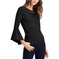thumbnail image 1 of I-N-C Blouse à Enfiler pour Femmes avec Col Perlé Noir G, 1 of 1