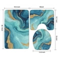 thumbnail image 3 of Blue Marble Gold Wave Pattern Bathroom Rugs Sets 3 Piece,Toilet Cover Set,Absorbent Non Slip Bathroom Mats Sets with U-Shaped Contour Rug Toilet Rug Set, 3 of 5