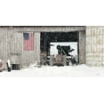 thumbnail image 2 of Deiter, Lori 14x9 White Modern Wood Framed Museum Art Print Titled - Winter at Patriotic Barn, 2 of 4