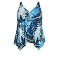 thumbnail image 3 of Avenue Women's Plus Size Sharkbite Print Tankini Top, 3 of 6