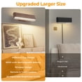 thumbnail image 3 of Magnetic Wireless Battery Operated Wall Sconce, 2-Pack – Rechargeable with Remote & Touch Control, 3-Color LED, 360° Rotatable, Walnut, 3 of 9