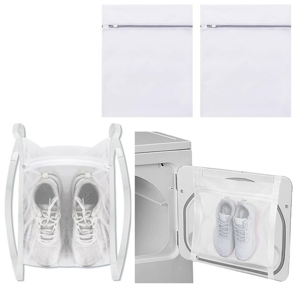 Tutuviw 3 Pcs Shoe Dryer Bag & Mesh Laundry Bags,Laundry and Inside Dryer Door Sneaker Bags with Straps for Washer,Honeycomb Mesh Laundry Bags for Delicates Durable Zipper Laundry Shoe Bag 360°Clean