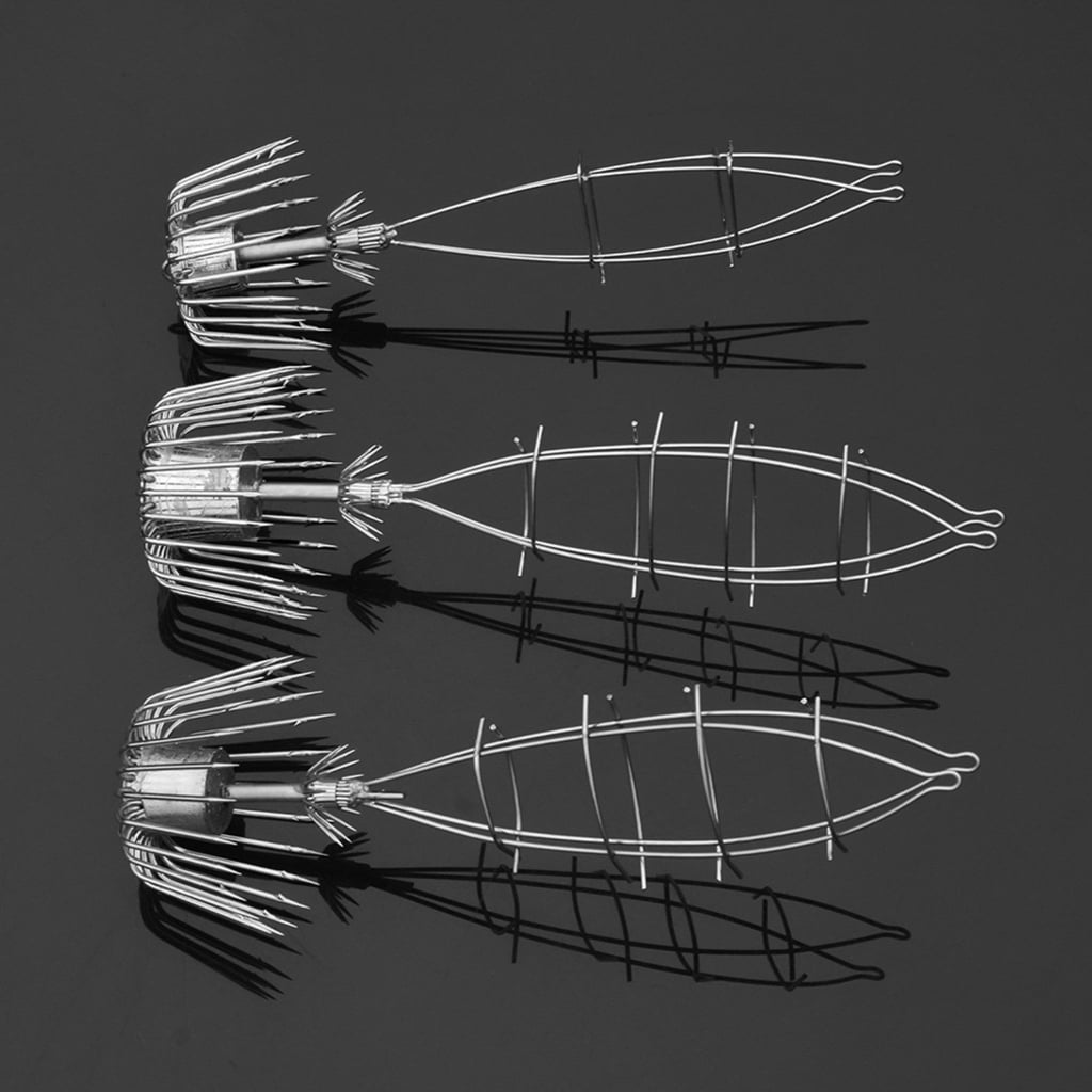 Aurgiarme Double Crowns Baits Cage Rigs Double Umbrellas Jigs Hook Squid Cuttlefish Octopuses Fishing Hook Sharply Fish Hook Enduring