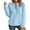 Sky Blue a2, variant on UQJfacai Half Zip Pullover Women Textured Mock Neck Sweatshirt Crewneck Long Sleeve Shirts Casual Raglan Loose Fit Fall Tops