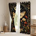 thumbnail image 3 of Homewish Boho Moth Kitchen Curtains, Hippie Flower Mushroom Black Out Curtains Pack of 2 (42x63 Each), 3 of 5