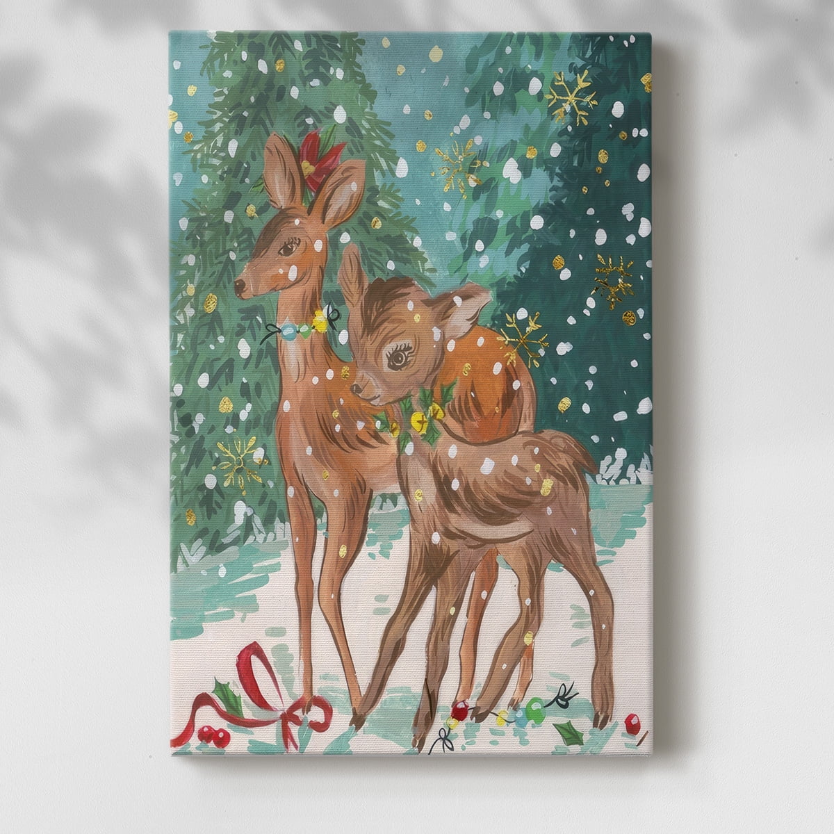 Doe and Fawn I- Gallery Wrapped Canvas