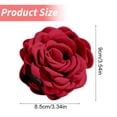 thumbnail image 3 of Rose Flower Hair Claw Clip - Large Camellia Satin Fabric Hair Accessories, Elegant Solid Color Floral Jaw Clip, Strong Hold Non Slip Grip, Fancy Twist up Style, Wedding Prom Party Makeup Organizers, 3 of 9