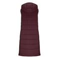 thumbnail image 5 of Long Puffer Vest Women Full-Zip Hooded Sleeveless Down Jacket Coats Double Zipper Quilted Jacket Comfort Casual Winter Warm Sleeveless Hooded Coats with Pockets, 5 of 7
