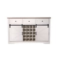 thumbnail image 6 of Farmhouse Wine Bar Cabinet w/Sliding Barn Door, 54" Kitchen Coffee Bar Cabinet w/Wine & Glass Rack, Storage Shelves, 3 Drawers, Rustic Large Buffet Sideboard for Dining Room, Antique White19028, 6 of 6
