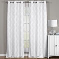 thumbnail image 1 of Pair ( Set Of 2) Paisley Thermal Blackout Jacquard Grommet Top Curtain Panels- 76X63 - Off-White, 1 of 4