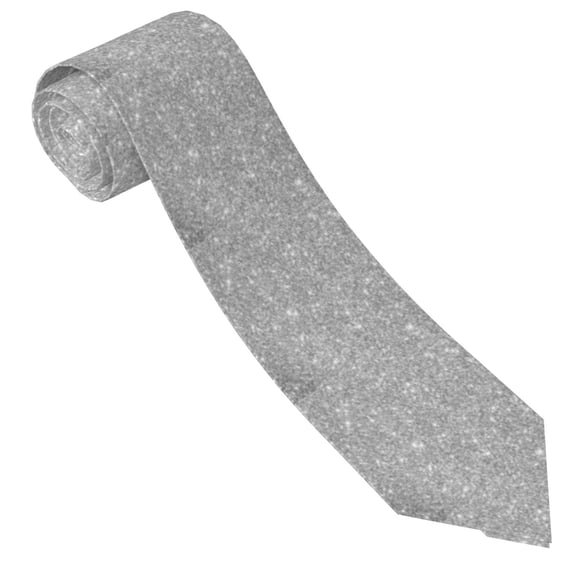 Xecao GlitterSilver Print Tie For Men Necktie Woven Jacquard Neck Ties,Classic Men's Tie