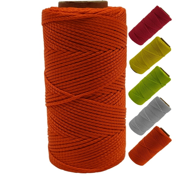 LILBURN ROPE CO. Nylon Mason Line #18 - Seine Twine for Brick Builder Construction - Level Plumb Guide Line - Neon Orange 250 Foot Spool