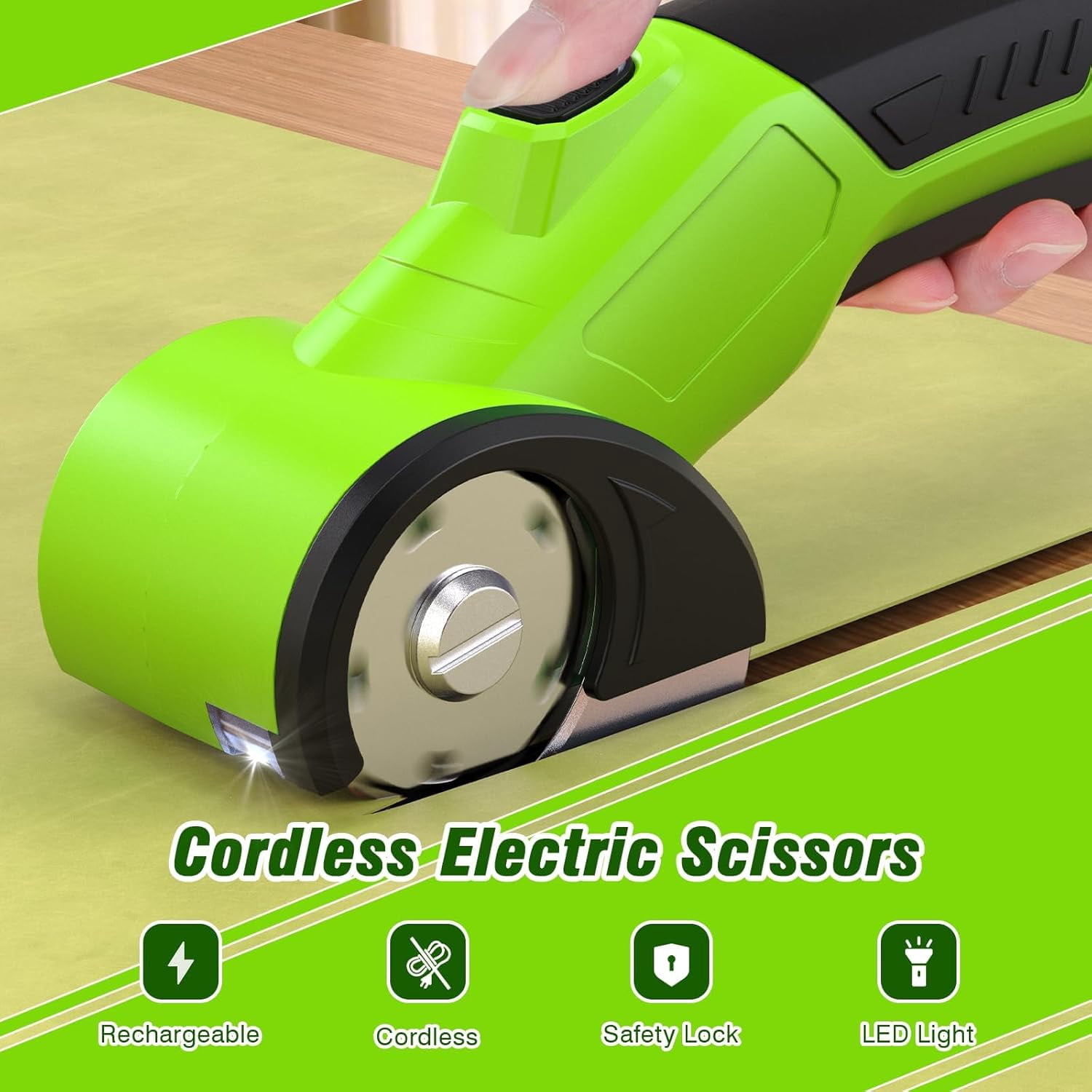 Cordless Electric Scissors, Electric Mini Box Cutter, Carpet & Cardboard Cutter Tool, Rotary Cutter for Cardboard Packages Leather Plastic