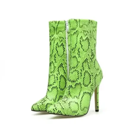 

Qikogu New Women 11.5cm High Heels Boots Fetish Pointed Toe Boots Serpentine