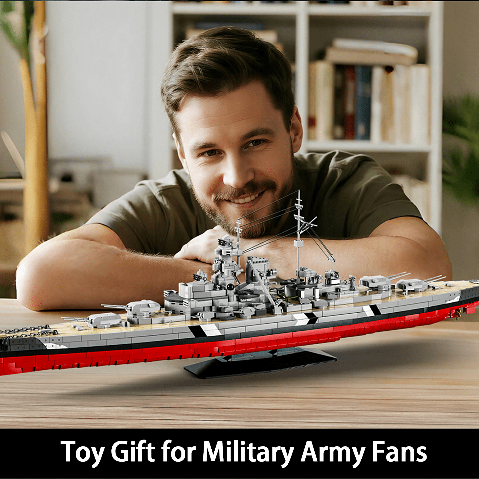muuchuuBismarck Battleship Building Set for Adults, 1:300 Warship Model Building Kit, Realistic WW2 German Military Battleship Building Toy, Perfect Boys Girls Gifts & Collector Display (2686 PCS)