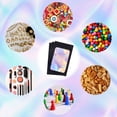 thumbnail image 6 of 50Pcs 4.7 x 7.8 Small Holographic Goodie Bags Bulk Resealable Foil Pouch Black Iridescent Plastic Food Storage Smell Proof Bags, 6 of 6