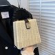thumbnail image 2 of LHSHID Summer Rattan Small Square Bag Casual Style Beach Bag Handbag Woven Handmade Top-handle Bag Shopping Portable Purse Totes, 2 of 6