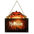 thumbnail image 2 of EUDIDV Scary Gate Sign Stairs Halloween Happy Hanging Signs Decorations, Leading To Ambient Light , Halloween Theme Wooden Door Hanging Decoration Halloween Gate Signage Decorative, 2 of 6