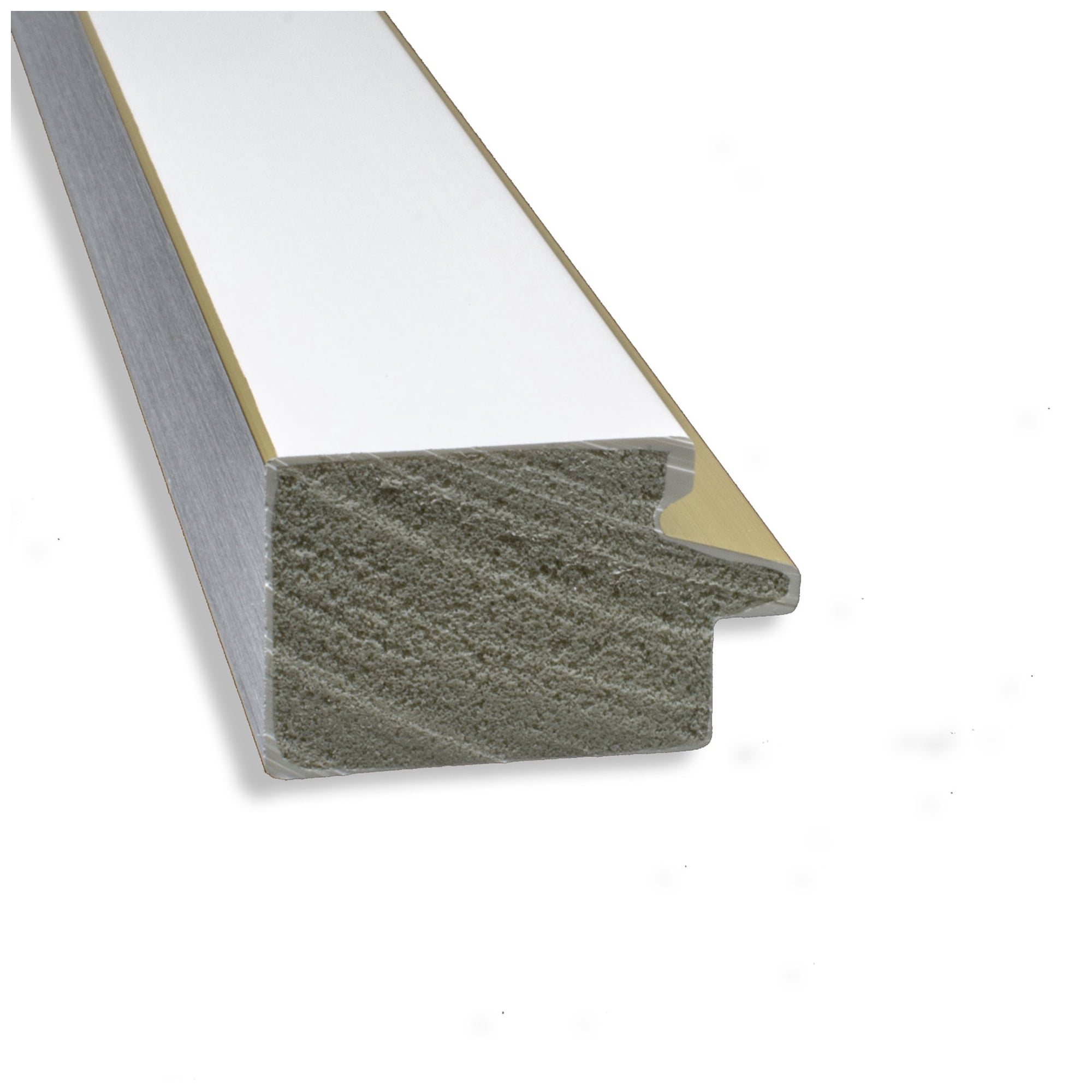 Amanti Art Grey Cork Board Framed Eva White Gold Narrow Bulletin Board 39 in. x 27 in.