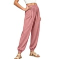 thumbnail image 3 of SROBPTY Teen Girls Pants Solid Elastic Waist Straight Leg Soft Breathable Trousers for 1-14Y, 3 of 5
