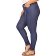 thumbnail image 2 of Women's Stretchy Slim Jeggings with 5 Pockets Cotton Blend, Denim&nbsp;Blue 2X-Large, 2 of 3
