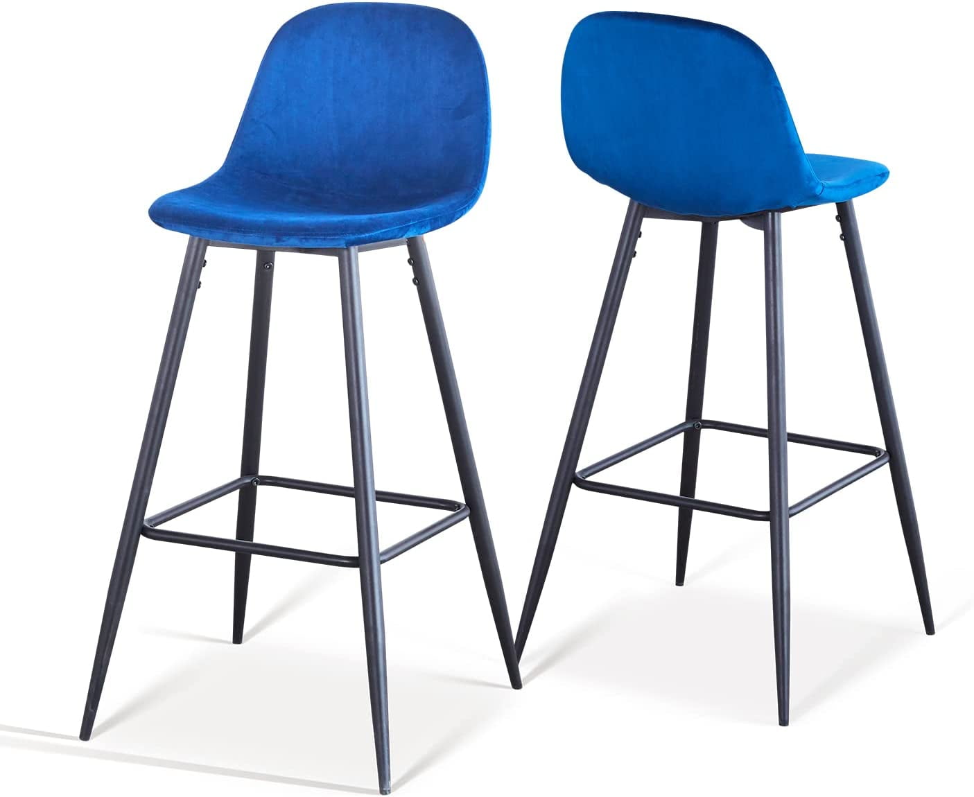 Bar Height Bar Stools Set of 2, 30 Inches Velvet Barstool Modern