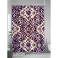 thumbnail image 5 of Boanket Polyester Fabric Purple Boho Shower Curtain, Farmhouse Ethnic Abstract Floral Pattern Waterproof Bathtub Curtain Bathroom Decor Set with Hooks 54 x 78 Inches,, 5 of 6