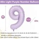thumbnail image 2 of Globos con números Yeodong, 40 cm, color morado claro, número 9, 2 of 6