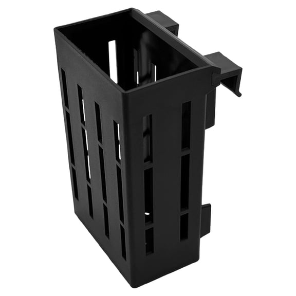 1 Pc Aquarium Plant Holder Hanging Fish Tank Plant Basket Black, Slotted Plastic Aquatic Plant Pot with 0.39" Rim Hook, Deep Hydroponic Planter for Rimless Tank