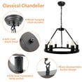 thumbnail image 5 of Depuley 6-Light Industrial Chandelier Matte Black Dimmable Flush Mount Pendant Light, 5 of 10