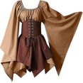 thumbnail image 1 of Trajes medievales renacentistas para mujer, vestido con corsé pirata, vestido corto irlandés tradicional con manga acampanada, 1 of 5