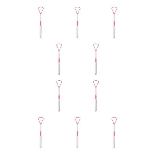 Guardurnaity Rascador de lengua Higiene del hogar Herramientas para el cuidado bucal Cepillo de limpieza Revestimiento Reutilizable Boca segura Rosa 10Conjunto