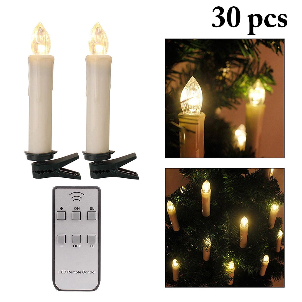 3 94 0 71in 30 Pcs Led Candle Justdolife Battery Operated 3 94 0 71in 30 Pcs Led Candle Justdolife Battery Operated Light With Clip Flameless Remote Control For Christmas Xmas Tree Party