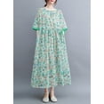 thumbnail image 4 of Vestido suelto de mujer con bolsillos Floral Medias mangas Cordón en la cintura Vestido de vaca MABOTO Vestido, 4 of 7