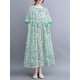 thumbnail image 4 of Vestido suelto de mujer con bolsillos Floral Medias mangas Cordón en la cintura Vestido de vaca Irfora  Vestido, 4 of 7