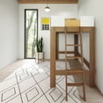 thumbnail image 6 of Max & Lily Twin Loft Bed, Mid-Century Modern Solid Wood High Loft Beds for Kids, 6 of 12