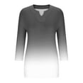 thumbnail image 5 of YUGYXL Plus Size Tshirts for Women 3/4 Sleeve Tshirts Gradient Color Baggy Shirts Casual V Neck Comfy Blouses Tops Dressy Lightweight Tees Black XXXL, 5 of 5