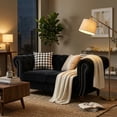 thumbnail image 5 of GOMYHOME 67" Velvet Chesterfield Loveseat, Tufted 2-Seater Sofa with Nailhead Trim, Charcoal, 5 of 8