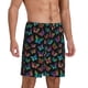 thumbnail image 2 of Balery Multicolored Butterflies Pantalones cortos de pijama de punto de algodón para hombre con cinturilla y bolsillos-Large, 2 of 6