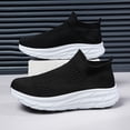 thumbnail image 7 of Domuza High Top Sock Sneakers for Women, Stretch Knit Slip On Shoes Thick Cushioned Platform Non Slip Walking Running Footwear White 10.5（EU-44）, 7 of 7