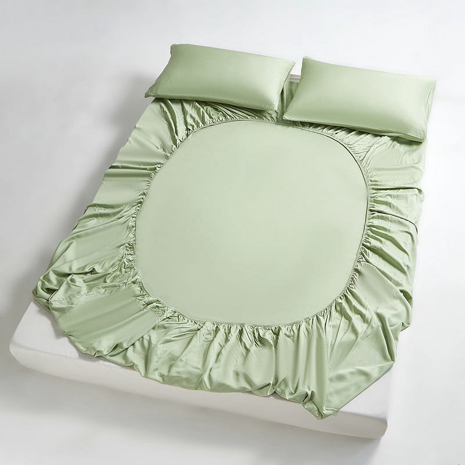 100% Organic Bamboo Sheets Queen Set 4 pcs - Luxury Soft with 18 Inch Deep Pocket - Ultra Breathable Cooling Sheets for Hot Sleepers - Queen Bed Sheets（Green）