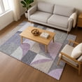 thumbnail image 7 of Addison Rugs Mayfield Premium Machine Washable Transitional Mid Century Purple Rectangle Rug, 2'6" X 3'10" Machine Washable Transitional Mid Century Purple Oversized Sherpa Throw Blanket, 7 of 7