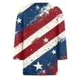 thumbnail image 4 of 250th Anniversary USA Shirts Women 3/4 Sleeve Tshirts Loose American Flag Print Tops 4th of July Celebration Party Pullover Independence Day Patriotic Crew Neck 1776-2026 Blouses White M, 4 of 5