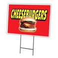 thumbnail image 1 of SignMission Cheeseburgers C-1824-DS- 18 x 24 Po Cheeseburgers Yard Sign & Stake, 1 of 1