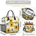 thumbnail image 5 of OBREWU Bees and Sunflowers Women's Insulated Leakproof Large Lunch Bag, Oxford Cloth, 5 of 7