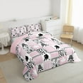 thumbnail image 3 of Homewish Gamer Ice Hockey Full Size Comforter Sets 3-Piece for Female Men Adults,Maple Leaves Bedding Comforter Set,Sport Theme Lightweight Bedding Sets,Geometric Plaid Bedroom Decor,Reversible, 3 of 8