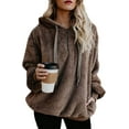 thumbnail image 6 of 2023 Womens Oversized Sherpa Pullover Hoodie with Pockets Fuzzy Fleece Sweatshirt Tie Dye Fluffy Coat, 6 of 10
